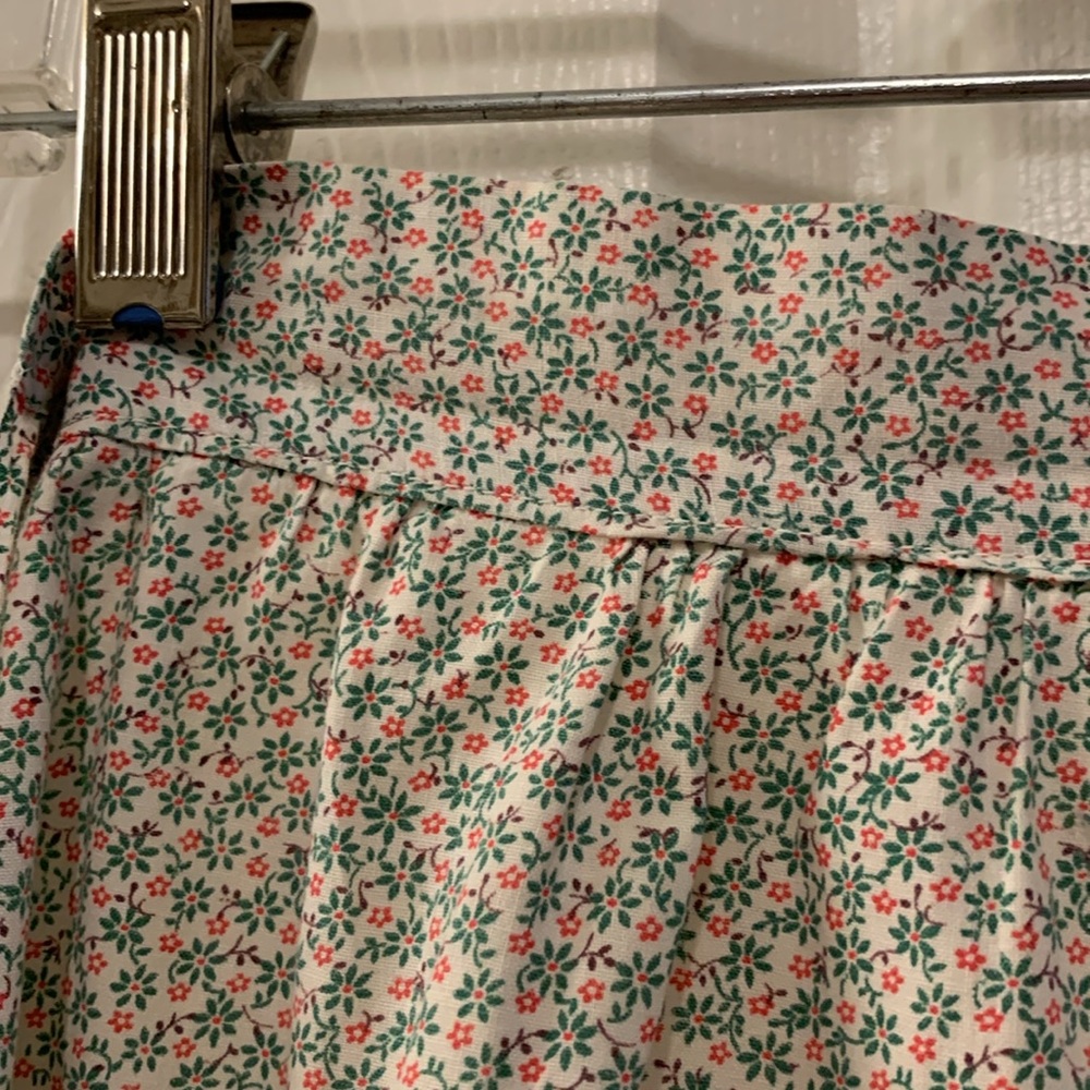 VINTAGE APRON HANDMADE FEED SACK FABRIC BLUE FLORAL 40’s COTTON 14” BAND+22”TIES - Picture 2 of 5